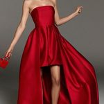 Hutch Red Straplesss High Low Bubble Gown 6 Photo 5