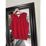 JUDITH HART COLLECTION Silk Blend Sleeveless Mock Neck Sweater Black Size Medium Red Photo 1