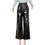 Anthropologie MAEVE x  Faux Patent Leather Sporty Wide Leg Pants, Black, XS Photo 6