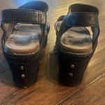 OTBT  Wedge Sandel Black Animal Print /Rattan Wedge Worn Once 7 Photo 4