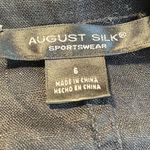 August Silk Women's 6 Black Blazer with White Stitching 100% Linen Summer Photo 7