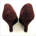 Yellow Box Azalia Brown Suede Studded Wedges, Peep Toe sz. 6 Photo 4