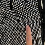 Faux Suede Fringe Rhinestone black Shoulder Bag boho tassels purse tote Photo 2