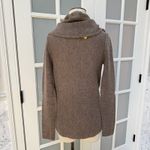 Vince Beige Camel Oversized Draped Cowl Neck Wool Off-Shoulder Sweater XS Photo 2