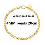 Boutique 4mm Bead Ball‎ Bracelet Minimalist Jewelry | Yellow Gold Plated Sterling Silver Photo 4