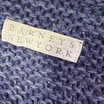 barney's new york Blue Knit Sweater Ramie Cotton Blend Women's Pullover Top Photo 5