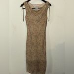 Jonathan Martin y2K  beige floral cowl neck midi dress in a silk blend Size 9 Photo 3