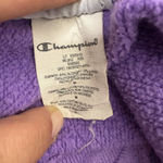 Champion Reverse Weave Sweatshirt Womens Purple V-Neck Cropped Varsity Photo 5