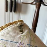 Vintage Handmade Patchwork Embroidered Cotton Tote Cottagecore Bag Pink Photo 11