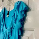 Wrapper Excellent Condition Turquoise Ruffle Tank Photo 3
