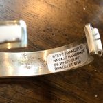 WHITE BUFFALO Sterling Silver Mosaic Inlay Navajo Native American Tapered Cuff Photo 6