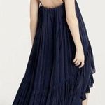 Cinq à Sept CINQ A SEPT Soleil Ruffle Trapeze Hi Low Midi Dress Navy Womens Size 4 Photo 1