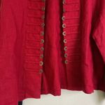 Peaccock Ways Linen Jacket Womens Red Black Chinese Coin Oriental Open Front Size undefined Photo 3