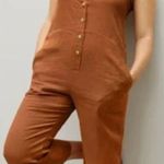 Everlane Burnt Orange The Linen Jumpsuit Size 12 Photo 0