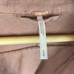 Free People  Linen Blend Brown Buckle Front Long Dolman Sleeve Peplum Hem Jacket Photo 3