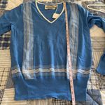 Tory Burch Tory Sport Lightweight cotton cashmere v neck sweater blue nwt s/p Photo 4