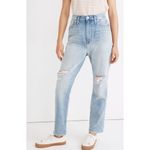 Madewell  The Momjean Gilford Wash Ripped Edition Straight Leg High Waist Jean 29 Photo 2