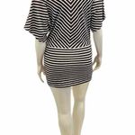 Umgee  Stripe Black White Batwing Sleeve Mini Dress Photo 3