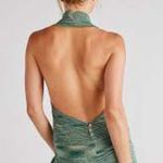 Free People  romper shorts halter Summer Nights green knit sweater XS NEW Photo 1