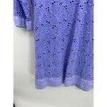 Fresh Produce Cover Up Women Medium Periwinkle Blue Eyelet 3/4 Sleeve NWT Photo 3