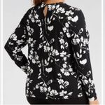 Universal Standard EUC  Joan Relaxed Long Sleeve Top Black White Floral Size 3X Photo 1