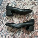 Calvin Klein Madeline Pump Shoes Womens Size 7 Black Faux Leather Block Heel Photo 5