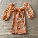 Selfie Leslie Orange Floral Dress Photo 3