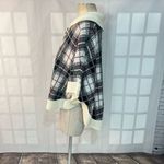 Talbots  Multicolor Plaid Lapel Collar Knit Poncho Sweater Size Small Photo 5