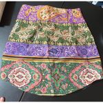 ZARA Floral Paisley Asymmetrical Mini Silky Satin High-Waisted Skirt small Photo 1