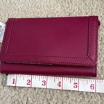 Neiman Marcus NWT saffiano dark pink leather cell phone flip Wallet wristlet Photo 9