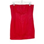 Edikted May Strapless Faux Leather Mini Dress Women's XL Red Bodycon Party Club Photo 5