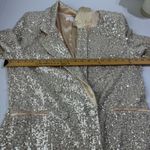 MABLE Sparkly Embellished Pearl Sequin Double Breasted Blazer Jacket Size M White Size M Photo 7