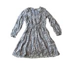 Spartina 449 Purple Floral Kyrsten Smocked Waist Long Sleeve Dress Pockets XS Photo 2