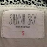 Sienna Sky  Black White Animal Print Flutter Sleeve Belted Tie Mini Wrap Dress S Photo 3