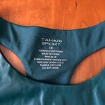Tahari  Sport Women's Active Faux Leather Racerback Cropped Tank green 1X Photo 2