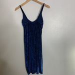Lascana‎ blue velvet ruffle dress Size 6 Photo 5