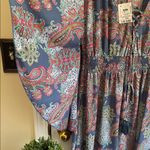Floral Maxi Dress in Blue and Red Size M Photo 3