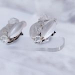 Vintage Clip On Earrings Stamped West Germany Off White & Clear Statement Photo 3