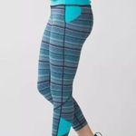 Lululemon Pace Rival Crop Space Dye Twist Turquoise Blue Legging Pocket Photo 1