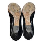 AGL Black Wedges Patent Leather Cap Toe Round Shimmery Suede Shoes EU 38.5 US 8 Photo 6