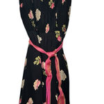 Sara Campbell Floral Pleated Top Silk Dress Y2K Size 10 Lined with a Tie Belt‎ Photo 0
