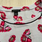 Ann Taylor Women’s Gray Short Sleeve Floral Blouse Sz Small Photo 2