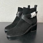 Sanctuary  Cora Suede Heeled Ankle Boots Women 10 Black Minimalist Academia Biker Photo 0