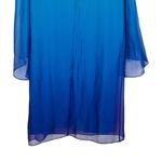 Tahari Blue Teal Ombre Chiffon Cape Overlay Shift Dress size 8 Photo 6