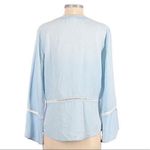 Anthropologie Cloth & Stone Chambray Light Wash Blue Bell Sleeve Blouse Small Photo 6