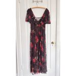 Free People • Hollis Dress maxi brown floral lace mesh Coca Cola tiered ruffle Photo 13