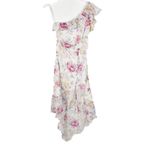 Majorelle  Zella Dress in Romance Floral One Shoulder Ruffle White Size XS Photo 1