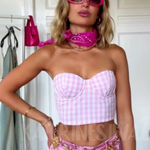 ZARA  NEW WOMAN SS23 PINK WHITE BARBIE™ MATTEL BUSTIER REF:0264/101 Photo 0