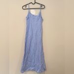 J.Crew  Gwyneth Midi Slip Dress in Blue Gingham 100% Linen Size 00 Photo 6
