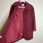 Lands' End Red Wool Field Jacket Chore Coat Western Contrast Stitch 12 Preppy Mid Photo 3